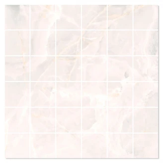 Marmor Mosaik Klinker Lux Cirrus Vit Polerad 30x30 (5x5) cm-2